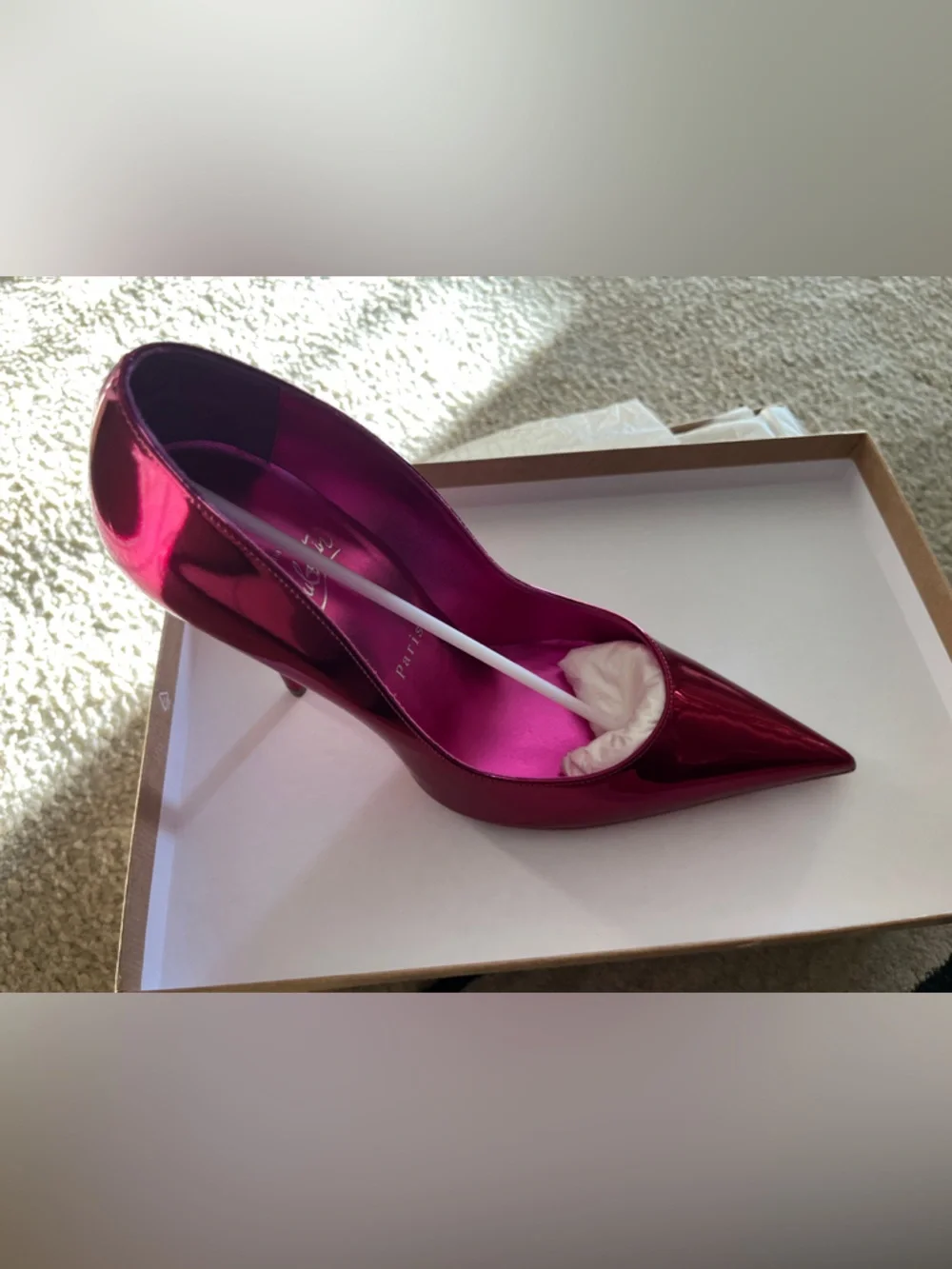 Christian Louboutin Miss Z Metallic Fuchsia Pumps - Picture 1 of 10